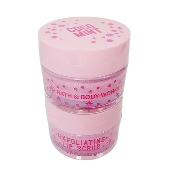 2 COCO MINT Bath Body Works Exfoliating Lip Scrub PINK SPARKLE NEW Sealed - Picture 4 of 6